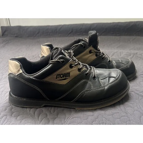 Storm Taren Sliderite Men's Bowling Shoes Black/Gold SZ 9.5M Pre-Owned Sports