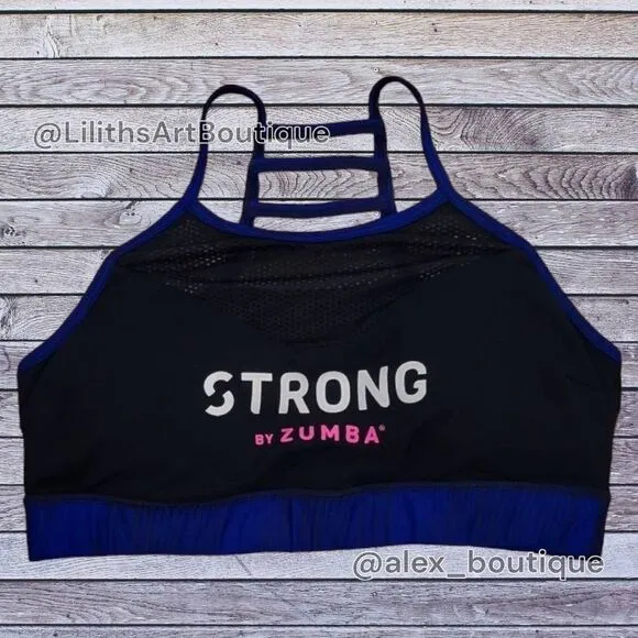 Strong by Zumba High Neck Sports Bra(G015)- Size Medium for Women