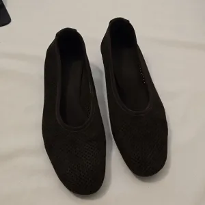 Stuart Weitzman black suede perforated flats 10