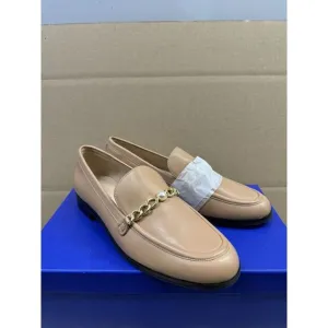 Stuart Weitzman Owen Pearl Chain Leather Loafer Shoes Flats Women's 9.5B‎ New
