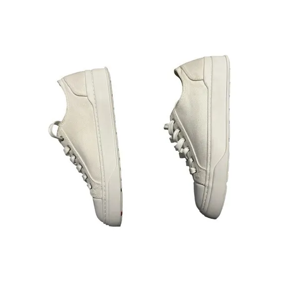 Stuart Weitzman Sammy White‎ Canvas Platform Sneaker Women’s Size 7.5