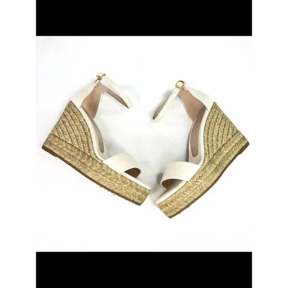 STUART WEITZMAN Womens Beige 1&quot; Platform Floria Almond Wedge Shoes 10 C