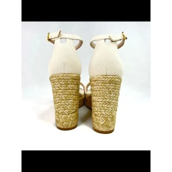 STUART WEITZMAN Womens Beige 1&quot; Platform Floria Almond Wedge Shoes 10 C