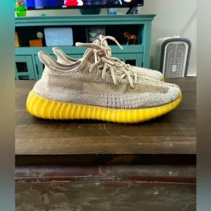 Stylish Beige and Yellow Sneakers