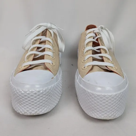 Stylish Cream Platform Sneakers