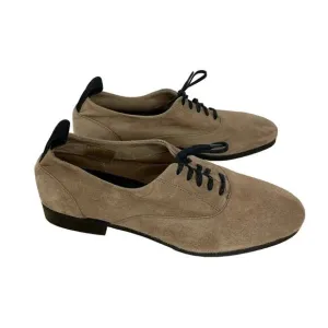 Suede Lace Up Shoes Flats Oxfords Cream 36