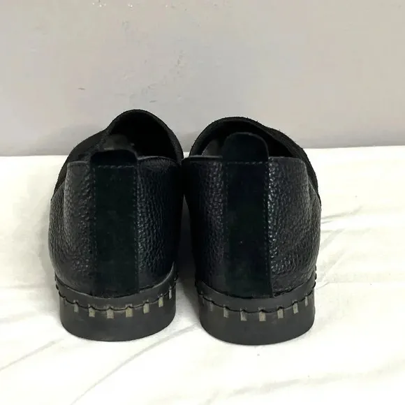 Suggies Casual Slip-On Shoes Womens 7W Black Italian Leather Cushioned Arch Supp