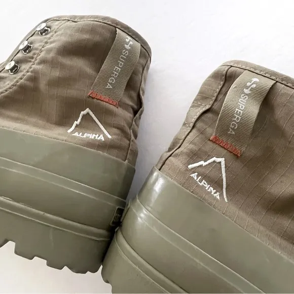 Superga Ankle Boots 2481 Alpina Ripstopgreen Safari Orange Tomato Unisex Size 40