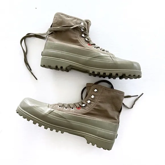 Superga Ankle Boots 2481 Alpina Ripstopgreen Safari Orange Tomato Unisex Size 40
