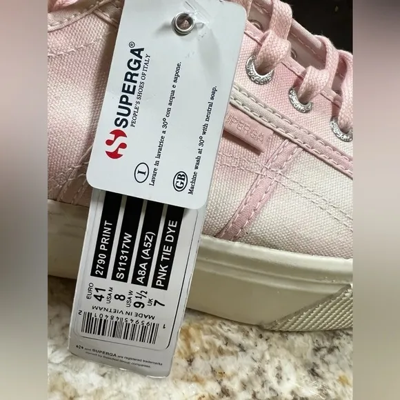 Superga New Pink Tie Dye Platform Canvas Sneakers Women’s Size 9.5​​​​