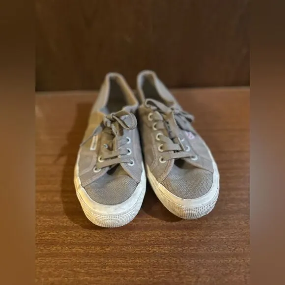 Superga olive Brown Canvas Sneakers