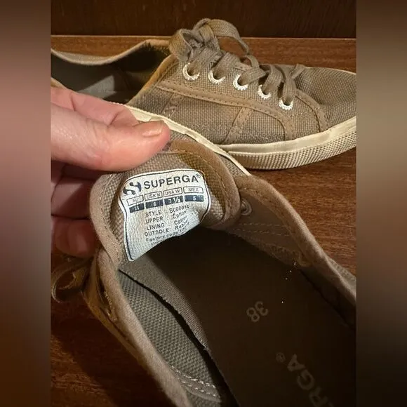 Superga olive Brown Canvas Sneakers