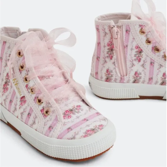 Superga x LOVESHACKFANCY Collab 2795 Sneakers in Pink Canvas - Girls 9 1/2