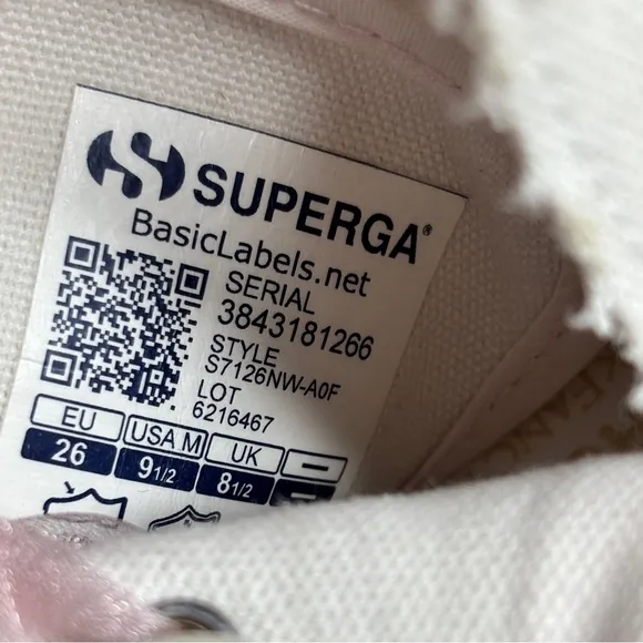 Superga x LOVESHACKFANCY Collab 2795 Sneakers in Pink Canvas - Girls 9 1/2