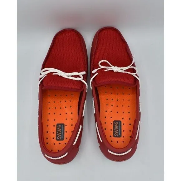 SWIMS Mens Size 9.5 Braided Lace Red Casual Loafer Shoes