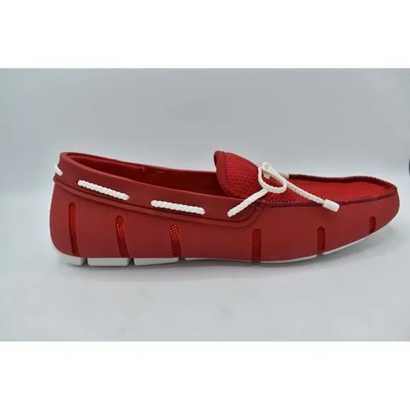 SWIMS Mens Size 9.5 Braided Lace Red Casual Loafer Shoes
