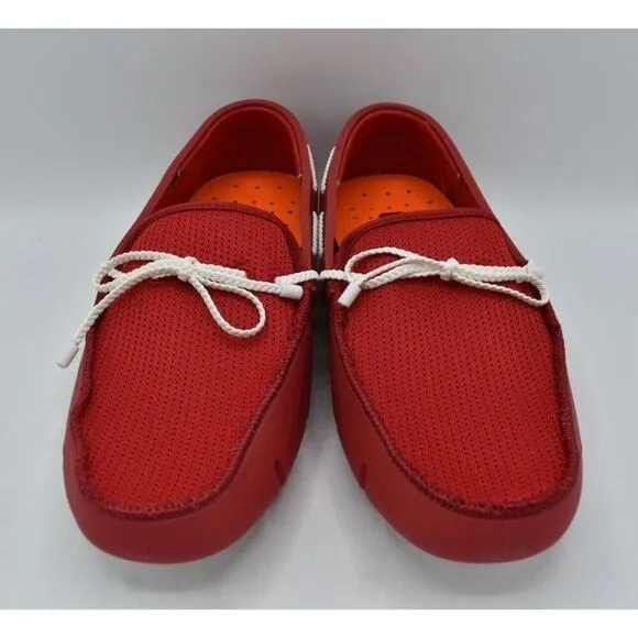 SWIMS Mens Size 9.5 Braided Lace Red Casual Loafer Shoes