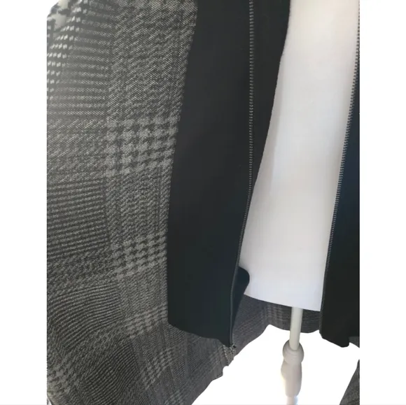 Tahari Womens Houndstooth Multimedia Long Coat