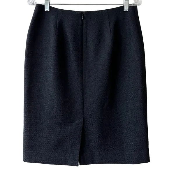 Talbots Wool Skirt Vintage Classic Black Lined Pencil Dress Skirt Size 6 Petite