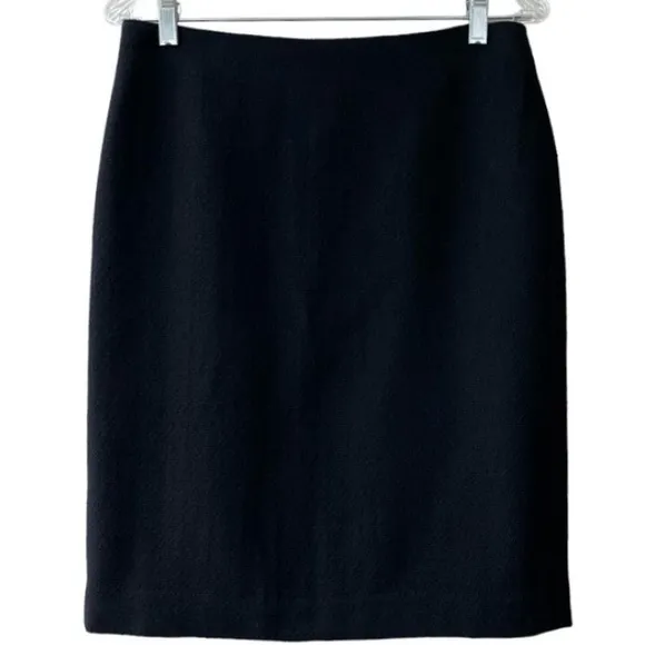 Talbots Wool Skirt Vintage Classic Black Lined Pencil Dress Skirt Size 6 Petite