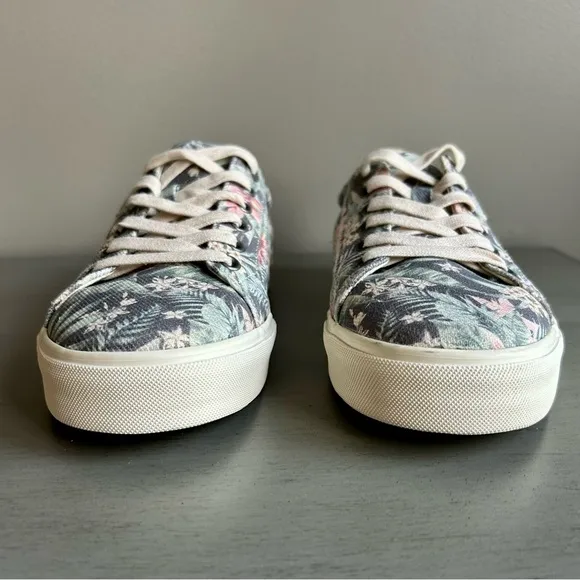 Taos Plim Soul Floral Low Top Sneakers Lace Up Sz 8.5W Canvas Support Lace Up