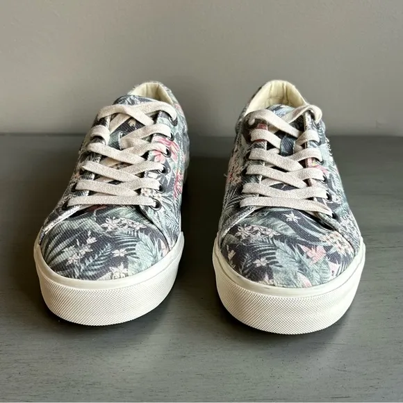 Taos Plim Soul Floral Low Top Sneakers Lace Up Sz 8.5W Canvas Support Lace Up