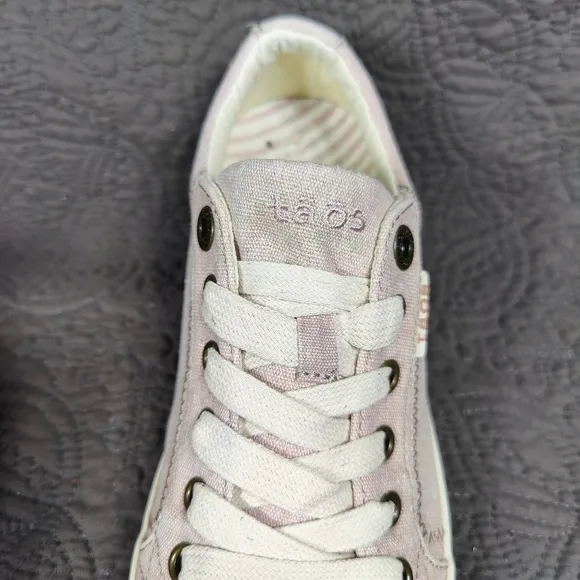 TAOS Plim Soul Neutral Rose Pink Casual Canvas Lace Up Sneaker Flats Women's 7.5