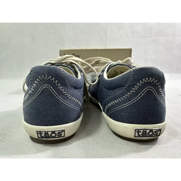 Taos Star Blue Wash Canvas Retro Comfort Lace Up Sneakers Womens 6 Read