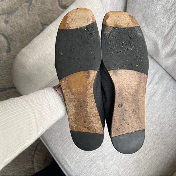 Taryn Rose Kelsey Wedge Fabric and Leather Ballet Loafer Moccasin Flats 9.5