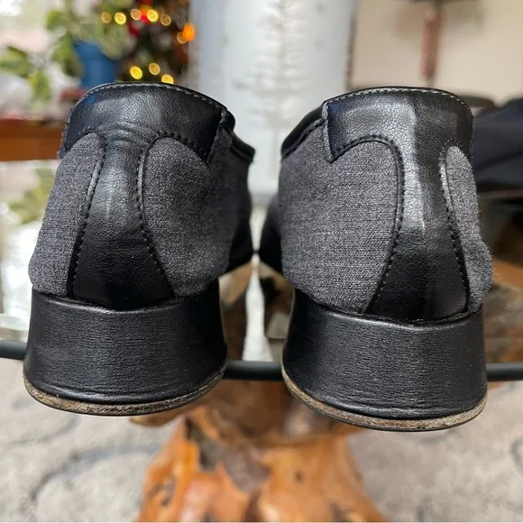 Taryn Rose Kelsey Wedge Fabric and Leather Ballet Loafer Moccasin Flats 9.5
