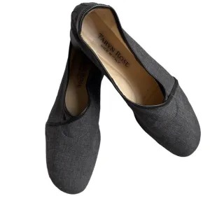 Taryn Rose Kelsey Wedge Fabric and Leather Ballet Loafer Moccasin Flats 9.5