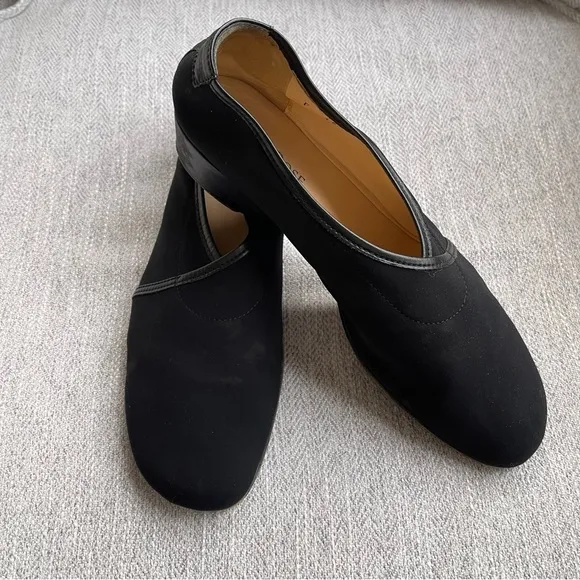 Taryn Rose Kelsey Wedge Fabric and Leather Ballet Loafer Moccasin Flats 9.5