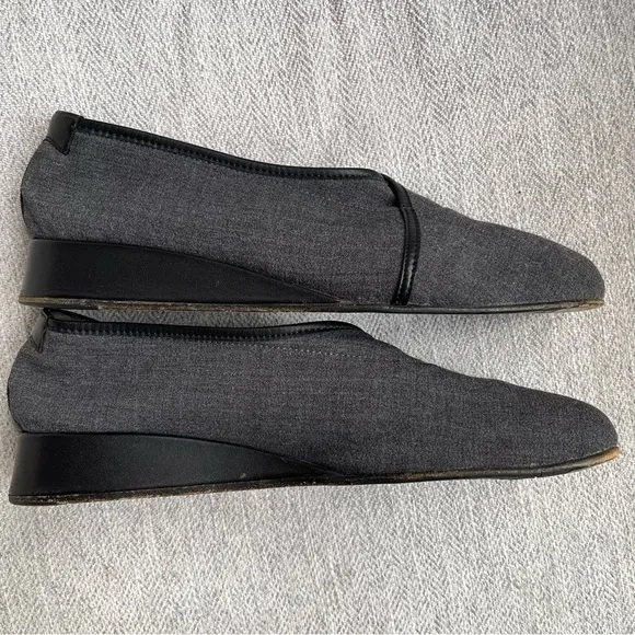 Taryn Rose Kelsey Wedge Fabric and Leather Ballet Loafer Moccasin Flats 9.5