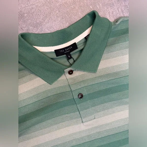 Ted Baker Omeath SS Striped Polo Striped Green Size 5 (US XL) - NWT