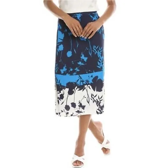 Ted Baker Selaah Bluebell Side Slit Midi Skirt Floral Size 2