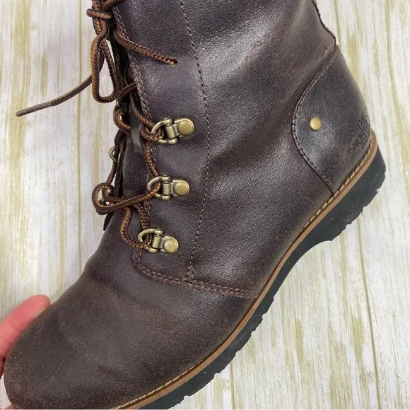 The North Face Dark Brown Leather Ballard Lace II Boots