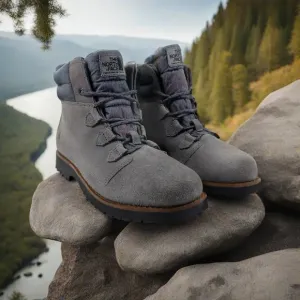 The North Face Women's Ballard Roll Down Grey Suede Boots HydroSeal Heat Size 10
