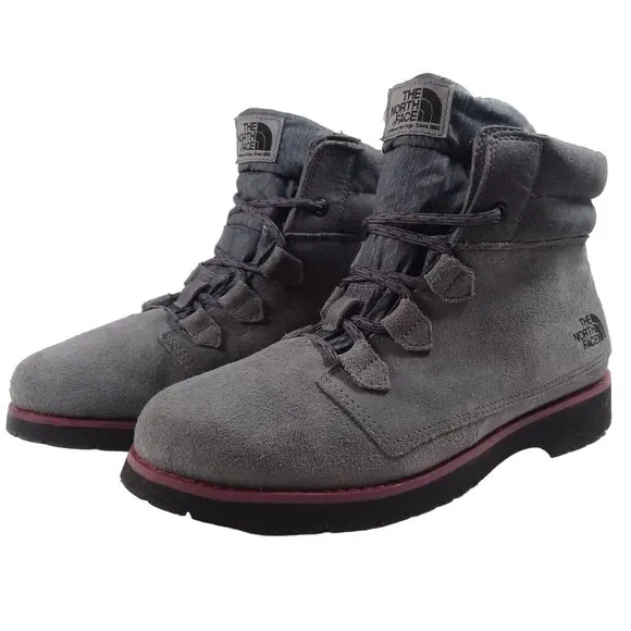 The North Face Women's Ballard Roll Down Grey Suede Boots HydroSeal Heat Size 10