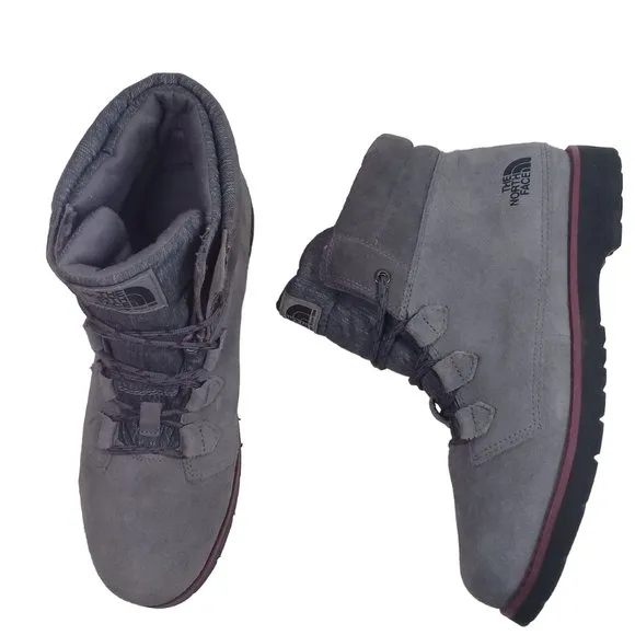 The North Face Women's Ballard Roll Down Grey Suede Boots HydroSeal Heat Size 10