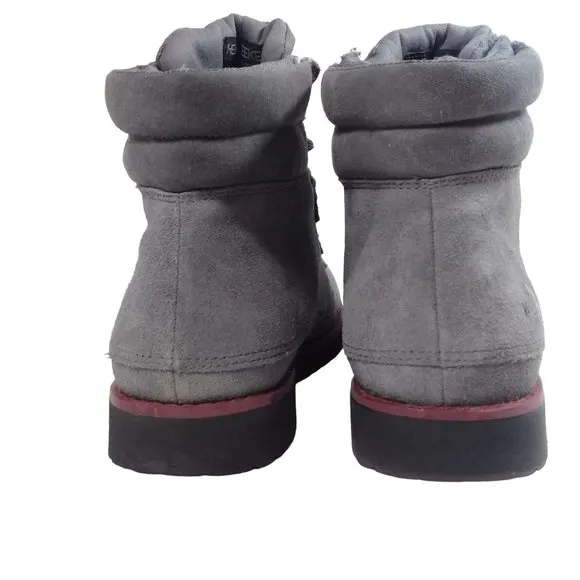 The North Face Women's Ballard Roll Down Grey Suede Boots HydroSeal Heat Size 10