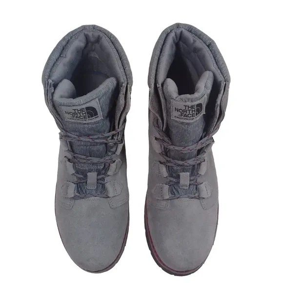 The North Face Women's Ballard Roll Down Grey Suede Boots HydroSeal Heat Size 10