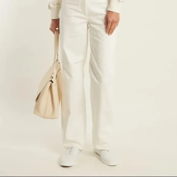 The Row Dean Embroidered Sneakers in White Canvas Size 38 (US 8)