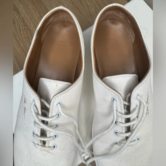 The Row Dean Embroidered Sneakers in White Canvas Size 38 (US 8)
