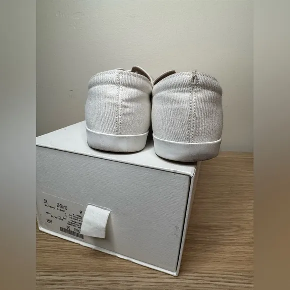The Row Dean Embroidered Sneakers in White Canvas Size 38 (US 8)