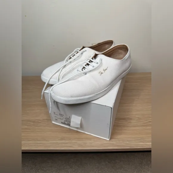 The Row Dean Embroidered Sneakers in White Canvas Size 38 (US 8)