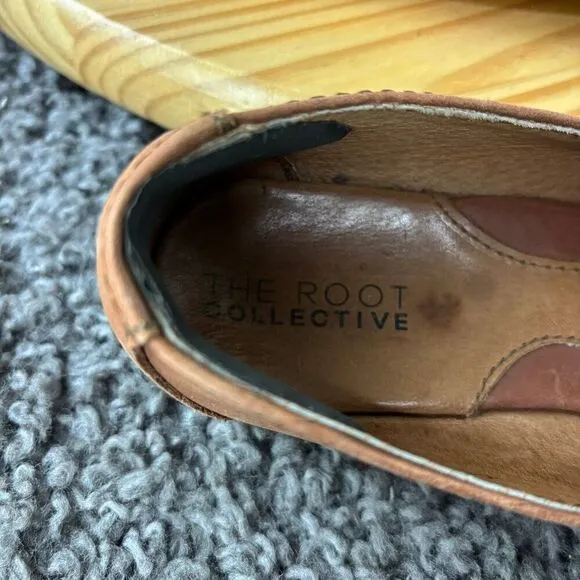 The Root Collective Loafer Womens 5 Brown Leather Flats Handmade in Guatemala