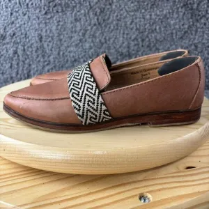 The Root Collective Loafer Womens 5 Brown Leather Flats Handmade in Guatemala