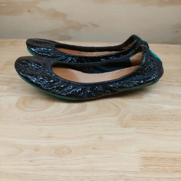 Tieks black patent leather Ballet Flats Shoes size 8 Rare Balletcore