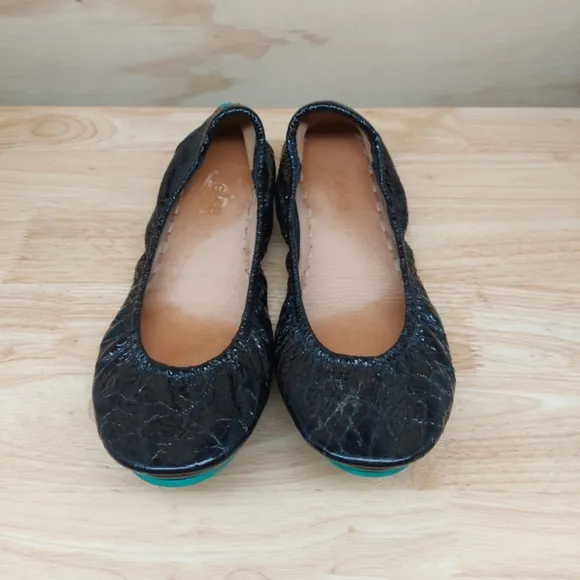 Tieks black patent leather Ballet Flats Shoes size 8 Rare Balletcore