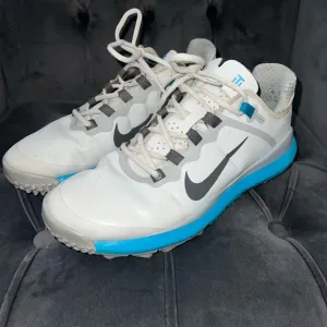 Tiger Woods Nike White and Blue Golf Shoes
